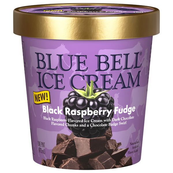 Blue Bell Black Raspberry Fudge Ice Cream Pint, 16 fl oz | Hy-Vee