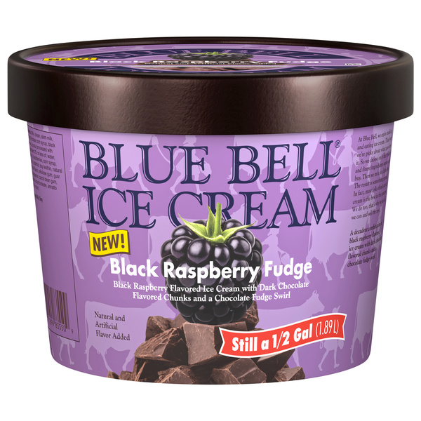 ding jingle bells 3層トースト　ブルーベリー Blue Bell Black Raspberry Fudge Ice Cream Half Gallon, 64 fl oz