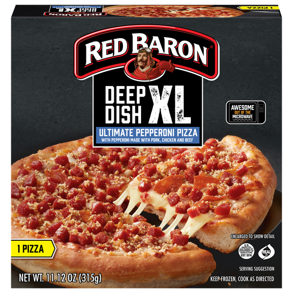 Red Baron Ultimate Pepperoni Deep Dish XL Frozen Pizza | Hy-Vee