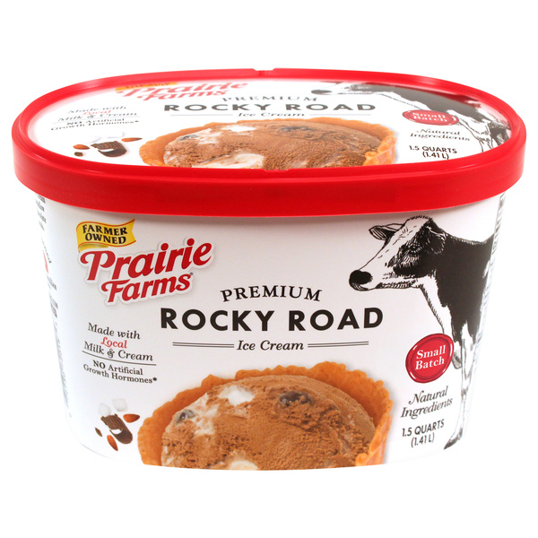 Prairie Farms, Small Batch Premium Rocky Road Ice Cream, 48 Oz