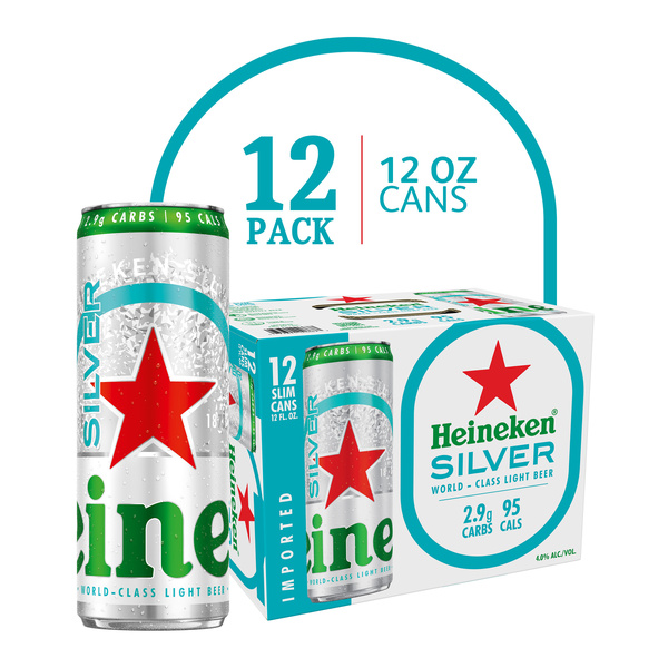 Heineken Silver Lager Beer, 12 Pack, 12 fl oz Cans | Hy-Vee Aisles