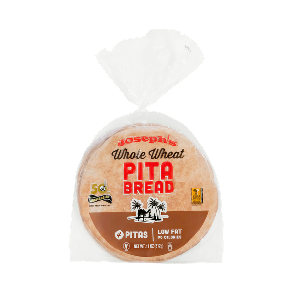 Joseph's Whole Wheat Pita Bread, 1 Pack, 4 Count | Hy-Vee Aisles