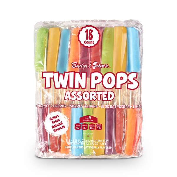 【未開封品】 ふたり TWO PEOPLE Budget Saver Assorted Twin Pops 18 - 2.35 fl Oz Pops | Hy-Vee