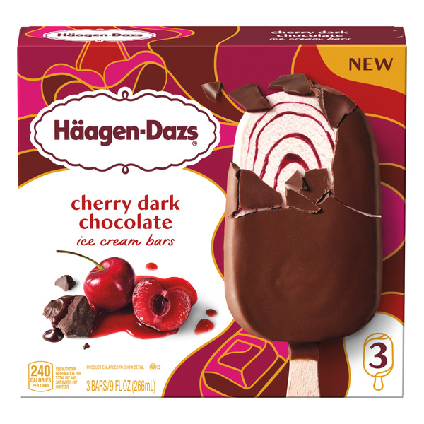 Haagen Dazs Cherry Dark Chocolate Ice Cream Bars, 3 Count | Hy-Vee
