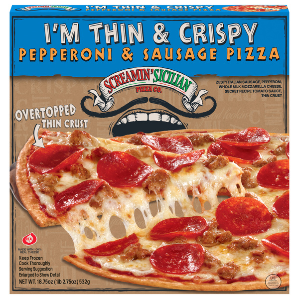 Screamin' Sicilian Pizza Co. I'm Thin & Crispy Pepperoni & Sausage