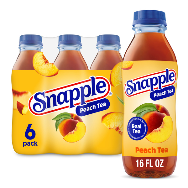 Snapple Peach Tea, 16 fl oz bottle, 6 pack | Hy-Vee Aisles Online