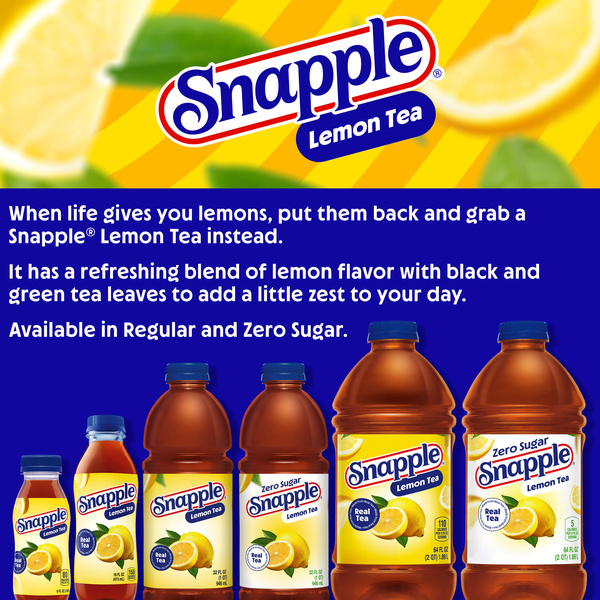 Snapple Zero Sugar Lemon Tea, 16 fl oz bottle, 6 pack | Hy-Vee