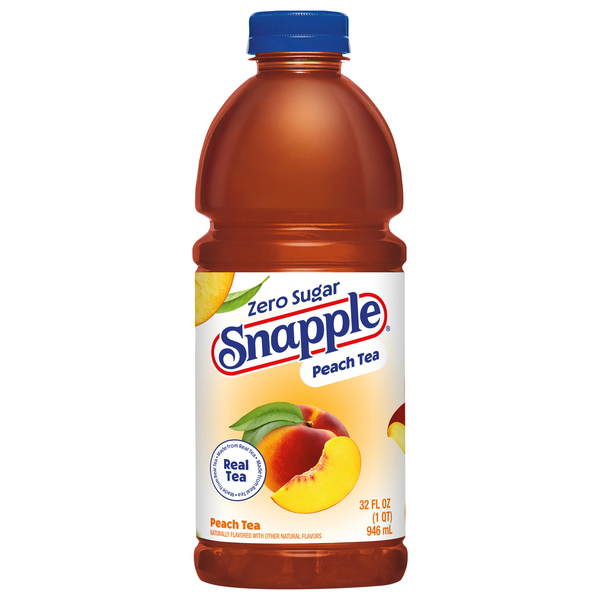 Snapple Zero Sugar Peach Tea, 32 fl oz bottle | Hy-Vee Aisles
