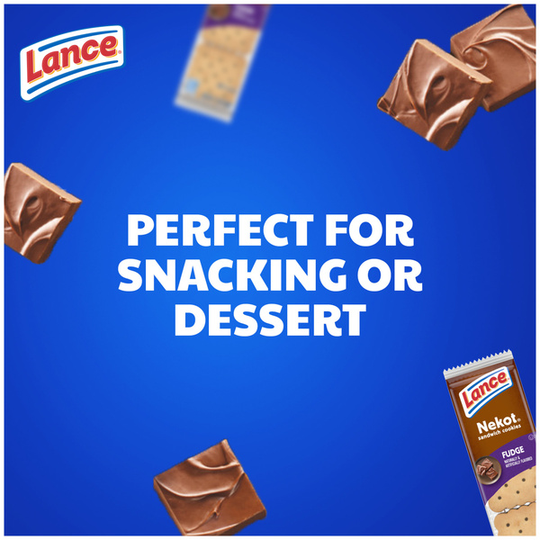 Lance Sandwich Cookies, Nekot Fudge, 10 Individually Wrapped Packs