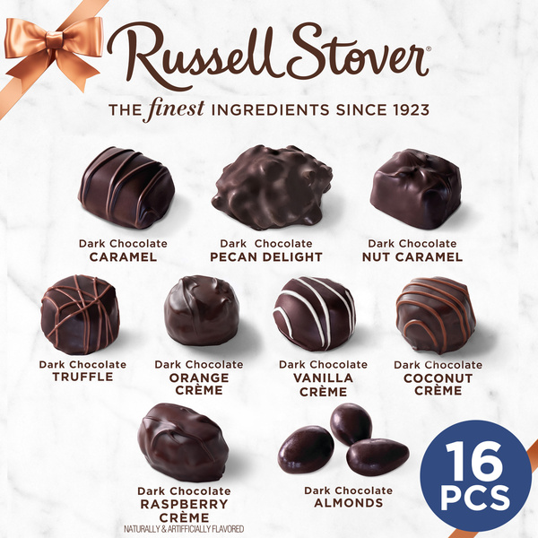 Russell Stover Assorted Dark Chocolate Candy Gift Box, 9.4 oz