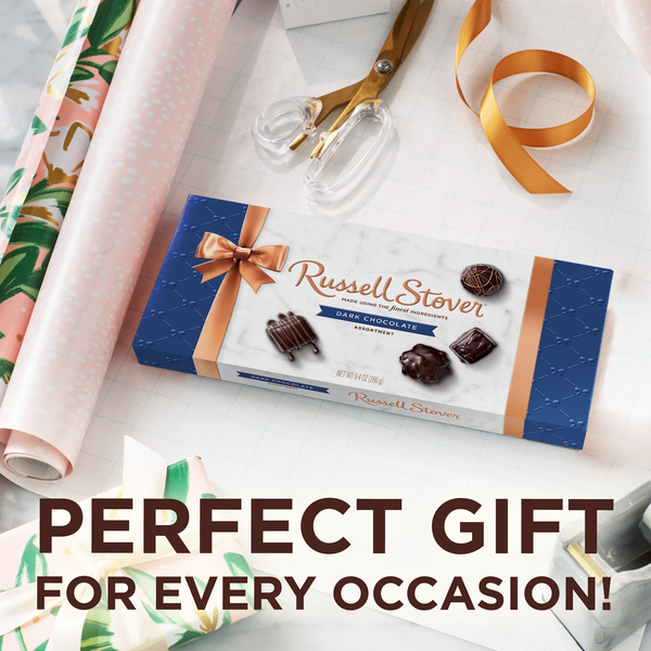 Russell Stover Assorted Dark Chocolate Candy Gift Box, 9.4 oz