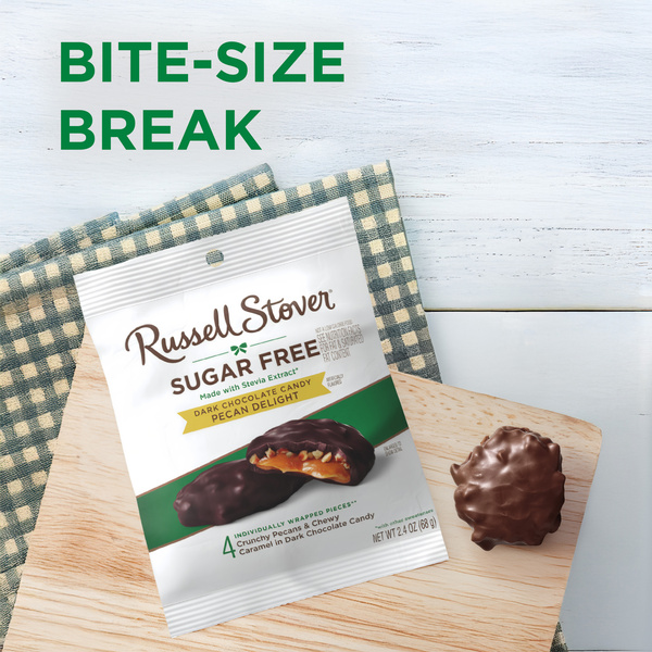 RUSSELL STOVER Sugar Free Dark Chocolate Pecan Delight Candy, 2.4