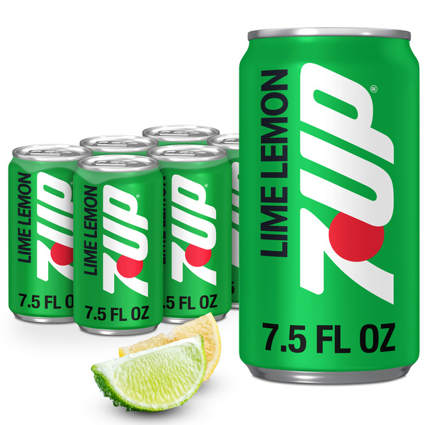 7UP Lime Lemon Soda, 7.5 fl oz cans, 6 pack | Hy-Vee Aisles Online