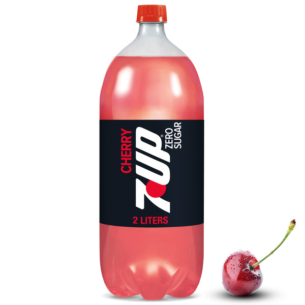 7UP Cherry Flavored Zero Sugar Soda, 2 L bottle | Hy-Vee Aisles