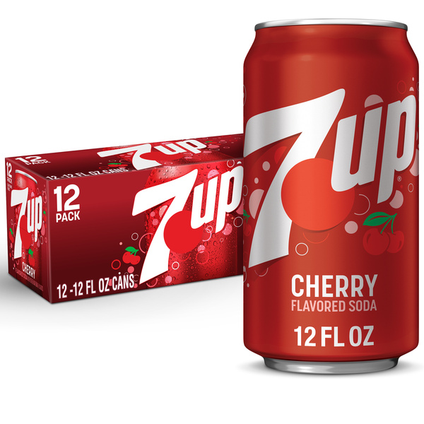 ベリー 7UP Cherry Flavored Soda, 12 fl oz cans, 12 pack | Hy-Vee Aisles