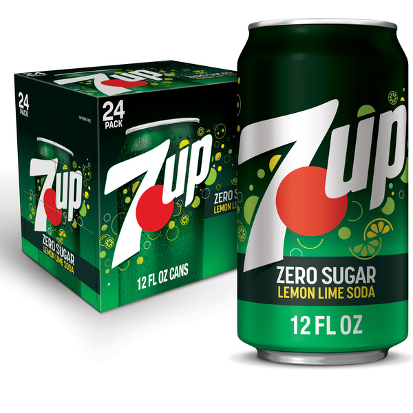 7UP Zero Sugar Lime Lemon Soda, 12 fl oz cans, 24 pack | Hy-Vee