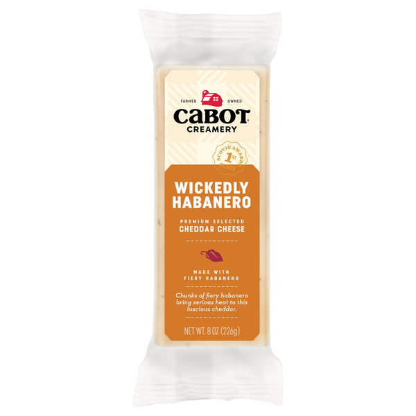 Cabot Hot Habanero Cheddar Cheese, image courtesy of Hy-Vee