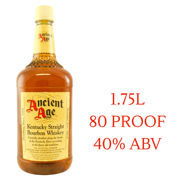 Ancient Age Kentucky Straight Bourbon Plastic Bottle, 1.75L, 80