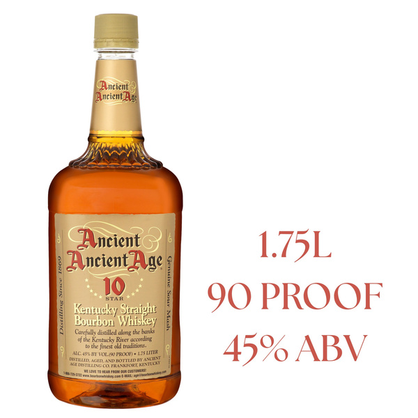 Ancient Age 10 Star KY Straight Bourbon Whiskey, 1.75L Plastic
