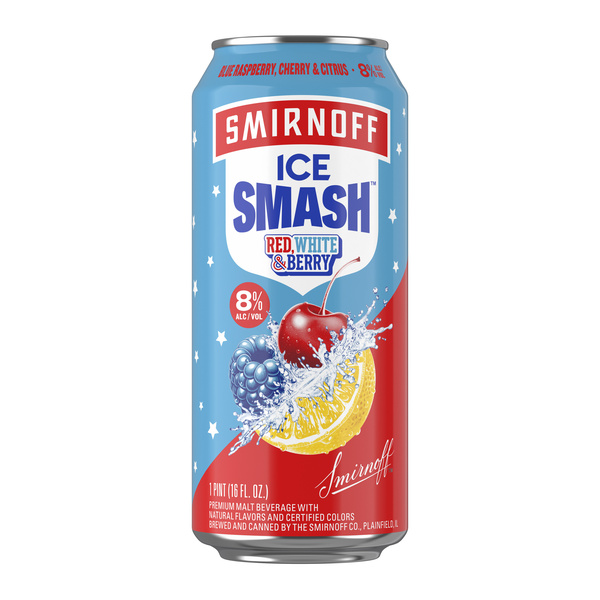 Smirnoff Ice Smash Red White and Berry, Single Serve Can, 16 fl oz