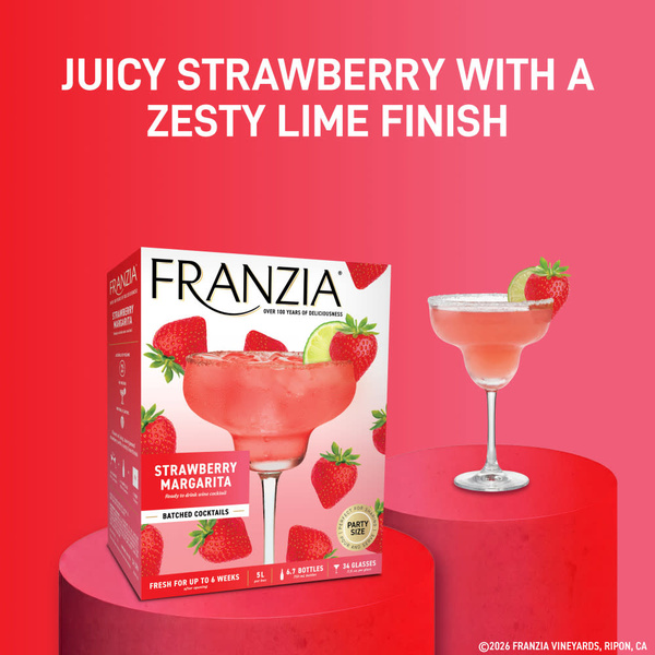 Franzia Strawberry Margarita Blend Wine Based Cocktail Box | Hy