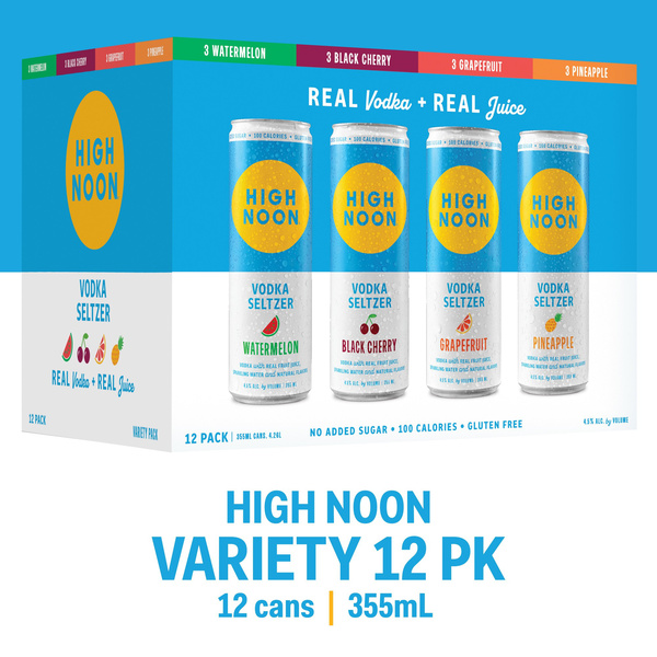 High Noon Vodka Hard Seltzer Variety Pack 12 355ml Cans | Hy-Vee