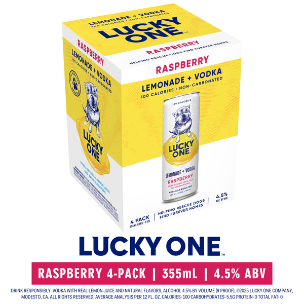 ラッキー Lucky One Vodka Lemonade Raspberry 4 Pack 355ml Cans | Hy-Vee