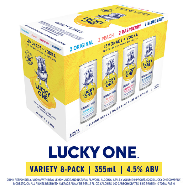 Lucky One Vodka Lemonade Variety 8 Pack 355ml Cans | Hy-Vee Aisles
