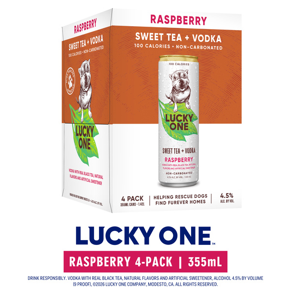 Lucky One Sweet Tea and Vodka, Raspberry 4Pk | Hy-Vee Aisles