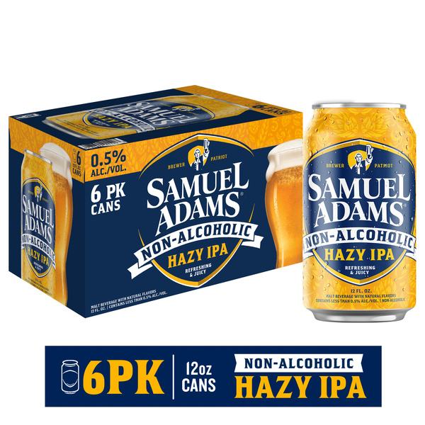 Samuel Adams Non-Alcoholic Hazy IPA Beer, Alcohol Free (12 fl. oz