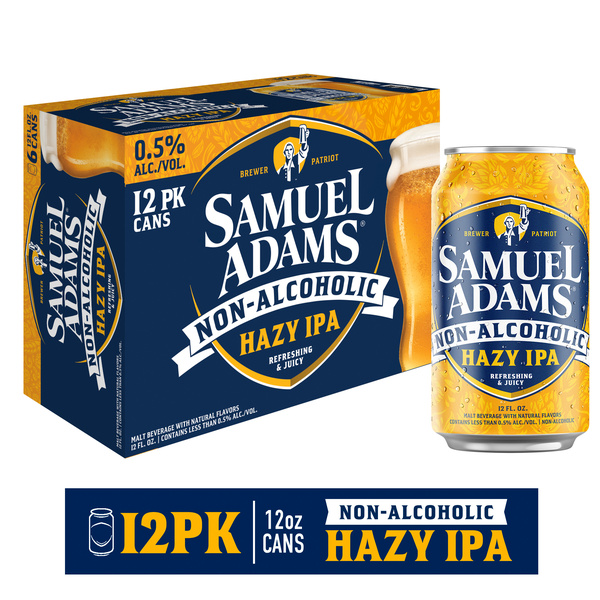Samuel Adams Non-Alcoholic Hazy IPA Beer, Alcohol Free (12 fl. oz Samuel Adams Non-Alcoholic Hazy IPA Beer, Alcohol Free (12 fl. oz