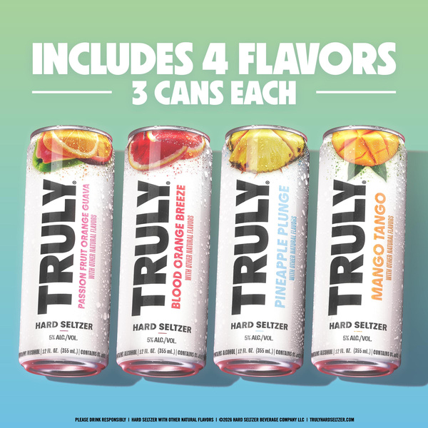 TRULY Hard Seltzer Paradise Pack Variety (12 fl. oz. Can, 12pk