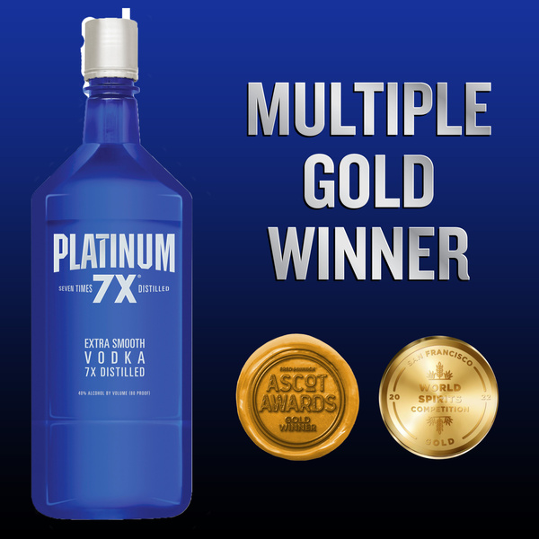 Platinum 7X Extra Smooth Vodka, 1.75L, 80 Proof (40% ABV) | Hy-Vee