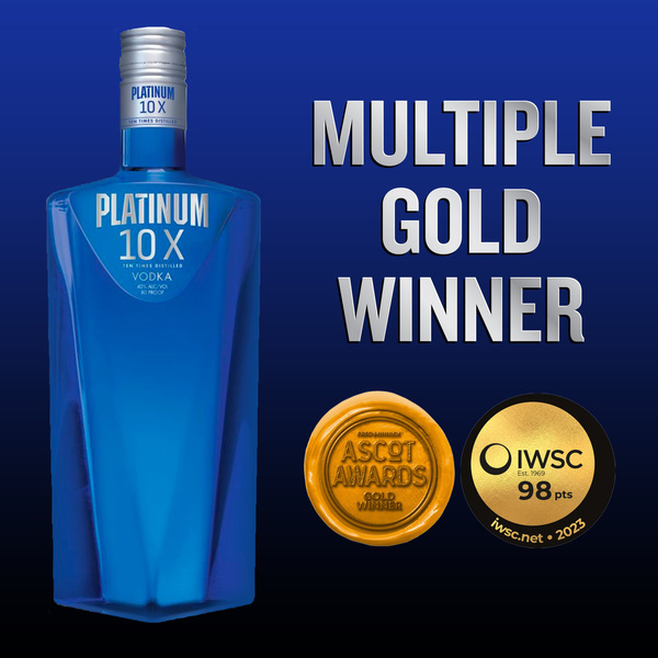 Platinum 10X Vodka 1.75L – 80 Proof (ABV 40%) | Hy-Vee Aisles