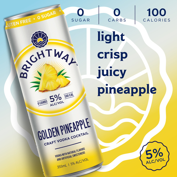 Brightway Pineapple Premium Vodka Cocktails, 12fl oz, 10 Proof (5