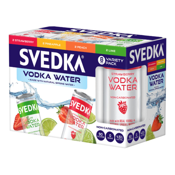 Svedka Ready-to-Drink Variety Non-Carbonated Water Vodka, 8 Pack