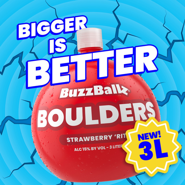 ピピ太郎 ファイター 12 RL BuzzBallz Boulders Strawberry Rita Chiller, 3l, 30 Proof (15% ABV