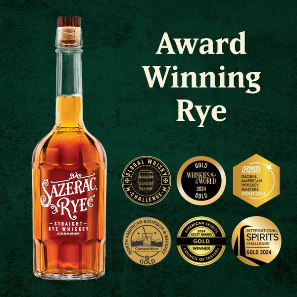 Sazerac 6 Year Straight Rye Whiskey, 750ml, 90 Proof (45% ABV