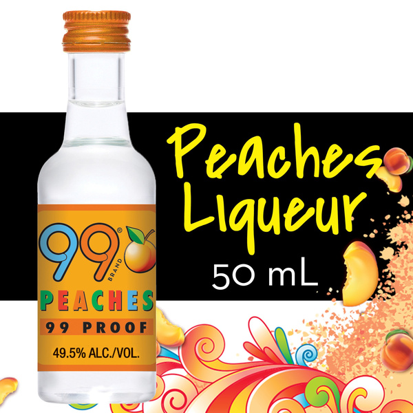99 Brand Peach Liqueur, 50 mL Bottle, 99 Proof | Hy-Vee Aisles