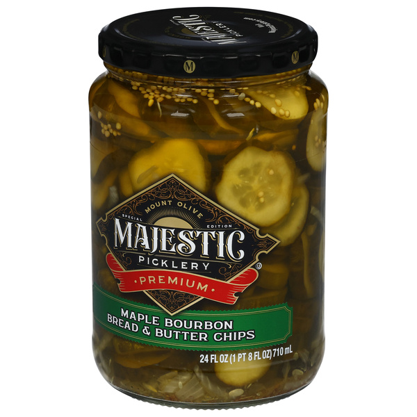 Mt Olive Majestic Picklery Pickles, Maple Bourbon Bread & Butter