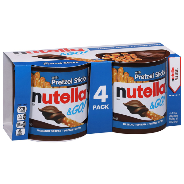 Nutella & Go! Hazelnut Spread + Pretzel Sticks 4 - 1.9 oz Pks | Hy