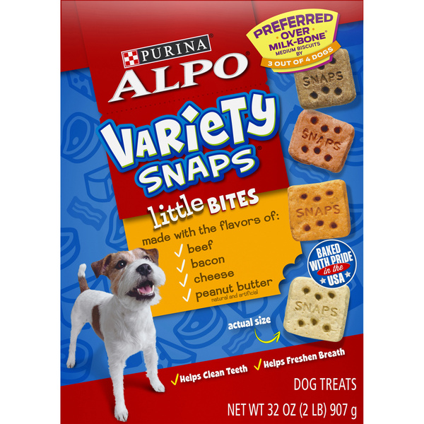 Purina ALPO Variety Snaps Little Bites Dog Treats with Beef, Bacon