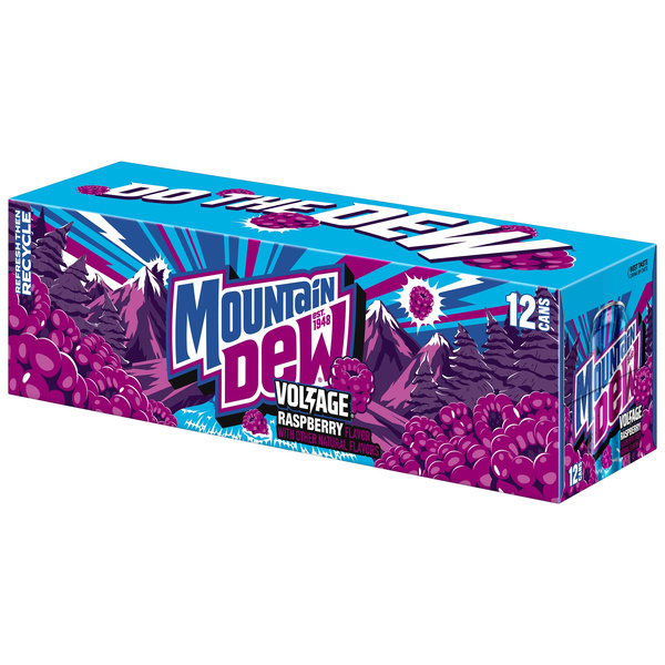Mountain Dew Voltage Soda Raspberry 12 Fl Oz, 12 Count | Hy-Vee