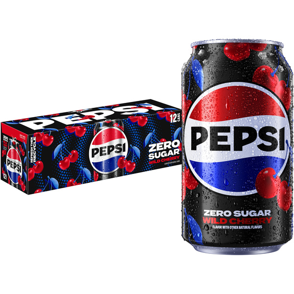 Pepsi Cola Wild Cherry Zero Sugar Soda 12 oz 12 pk | Hy-Vee Aisles