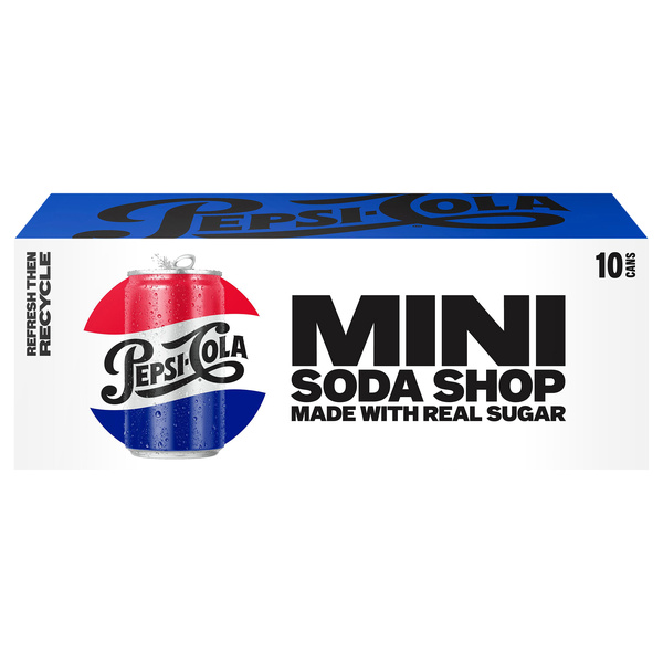 Pepsi Soda Shop Real Sugar Cola 7.5 Fl Oz, 10 Count | Hy-Vee