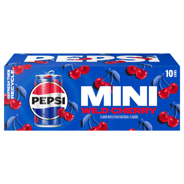 Pepsi Mini Soda Wild Cherry 7.5 Fl Oz, 10 Count | Hy-Vee Aisles