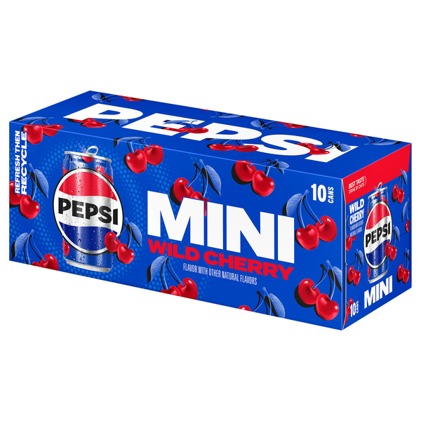 Pepsi Mini Soda Wild Cherry 7.5 Fl Oz, 10 Count | Hy-Vee Aisles