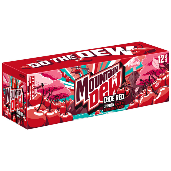 Mountain Dew Code Red Soda Cherry 12 Fl Oz, 12 Count | Hy-Vee
