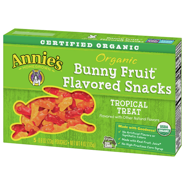 Annie's Organic Tropical Treat Bunny Fruit Snacks 5-0.8 oz Pouches