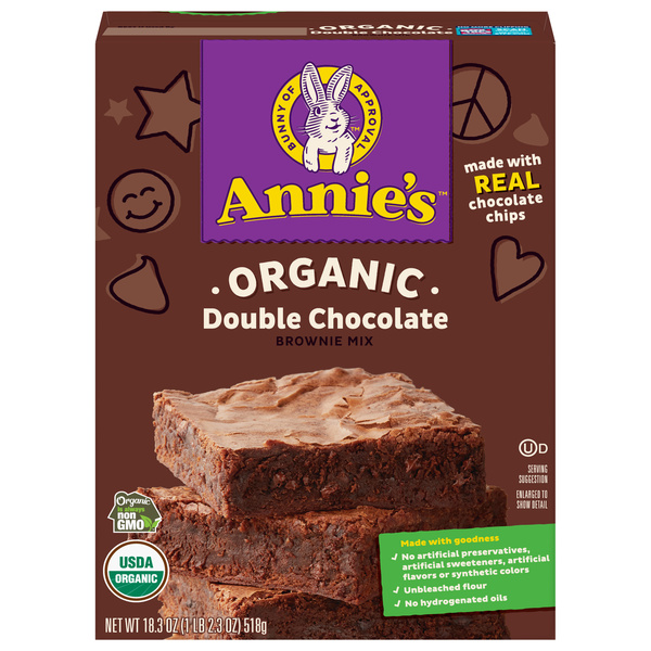 Annie's Organic Brownie Mix, Double Chocolate, Made With Real